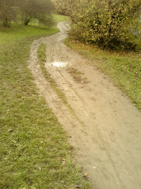 Rozbahněná cesta.