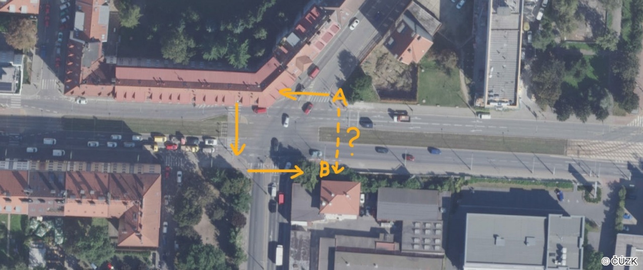 Chybějící přechod Limuzská - Černokostelecká - Úvalská