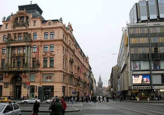 Křížení Václavského náměstí a Jindřišské ulice