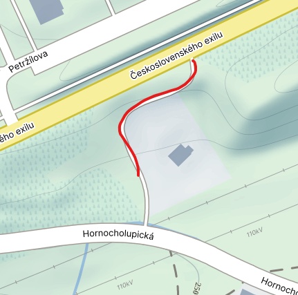 Prořez chodníku spojující ulice Hornocholupická+Čs.exilu