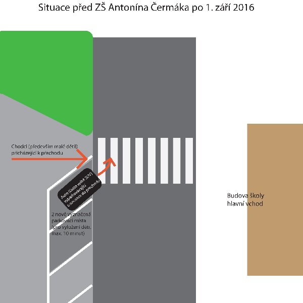 Životy školáků ohrožující parkovací místo před školou