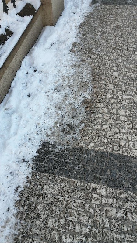 Rozbitý chodník v ulici Na Zátorce u Slovenského velvyslanectví