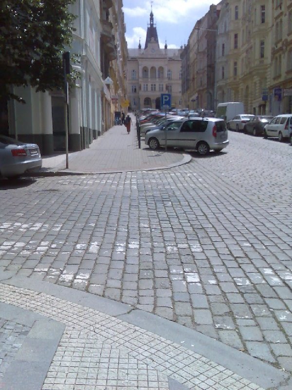 Nevýrazné značení přechodu
