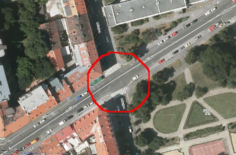 Přechod pro chodce Bořivojova/Ondříčkova Praha 3