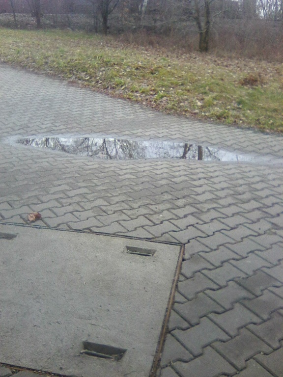 Propadlý Chodník ulice Lanžovská